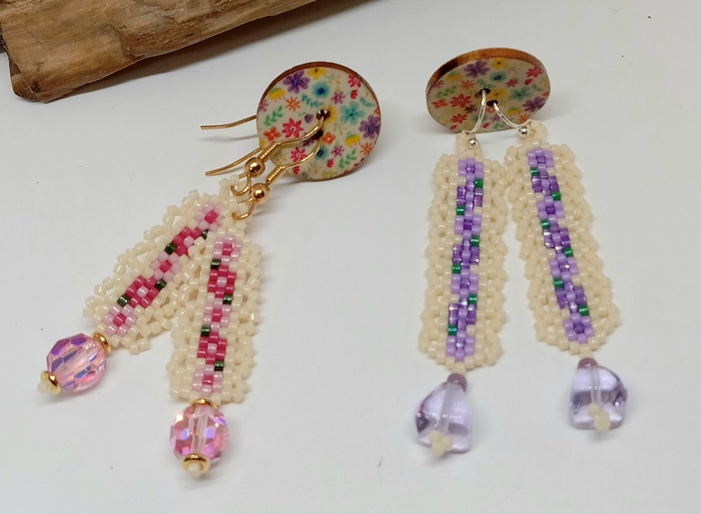 Lacy Spring Earrings (purple)