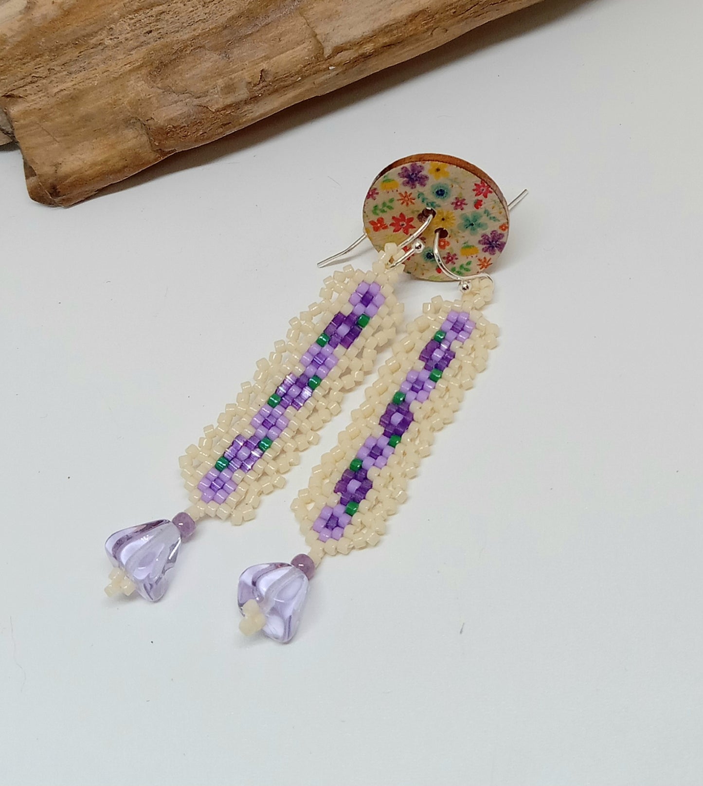 Lacy Spring Earrings (purple)