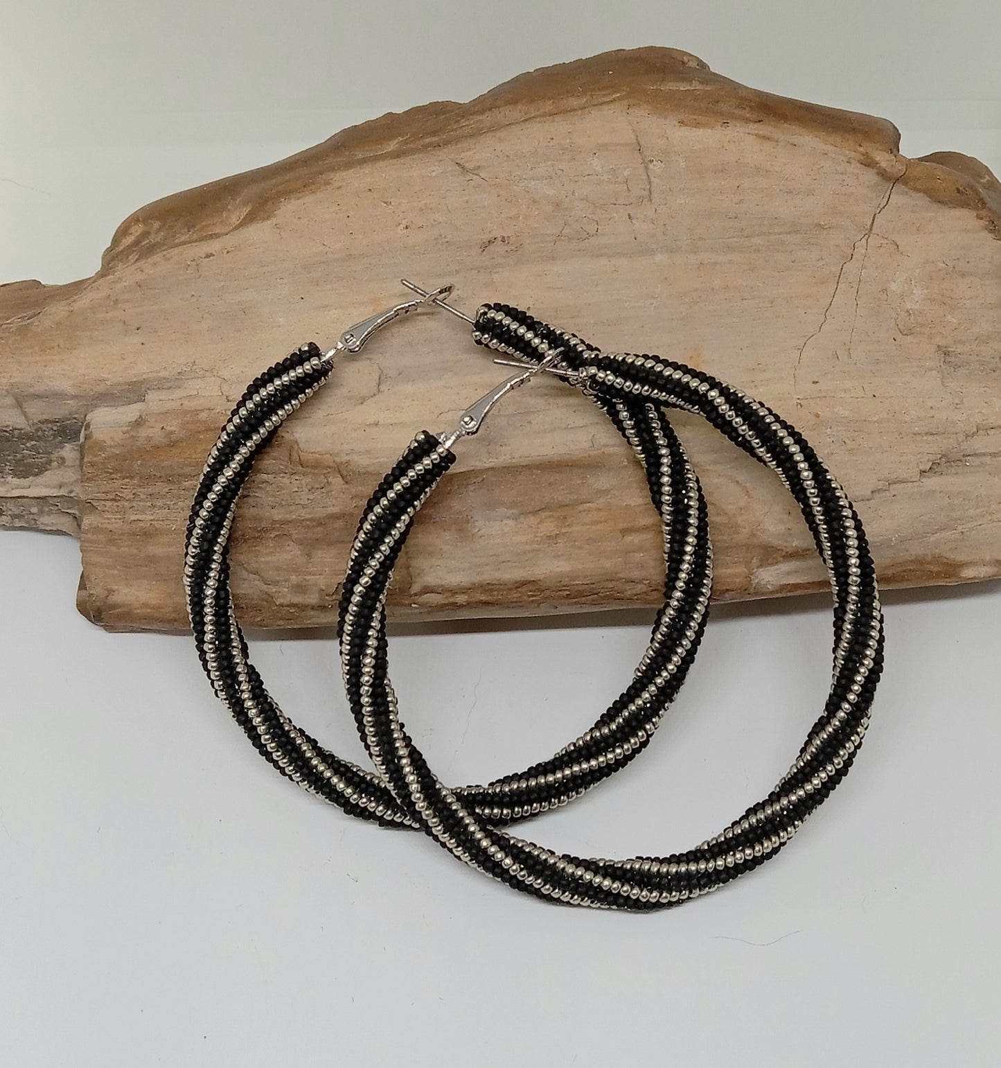 Beaded Statement Hoops