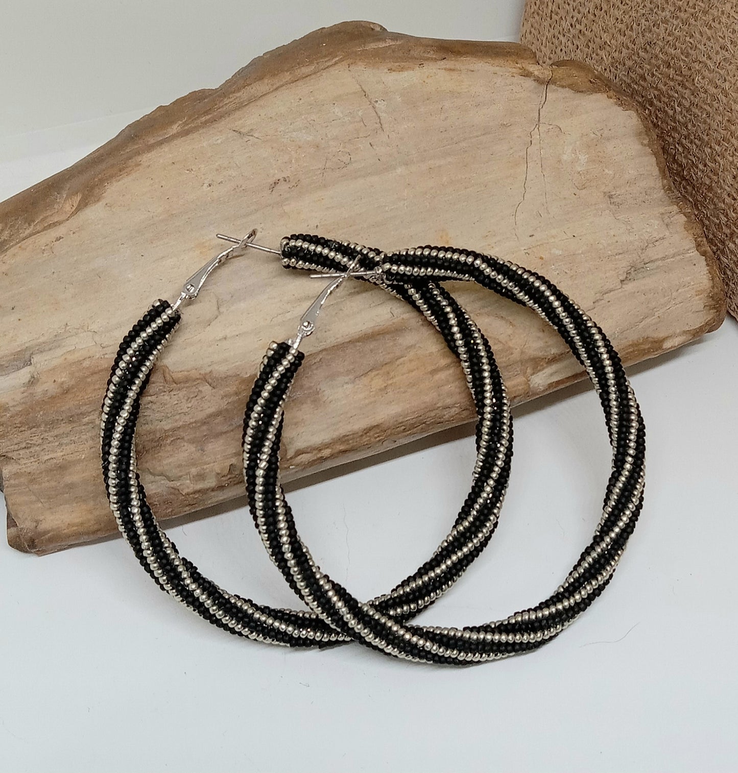 Beaded Statement Hoops