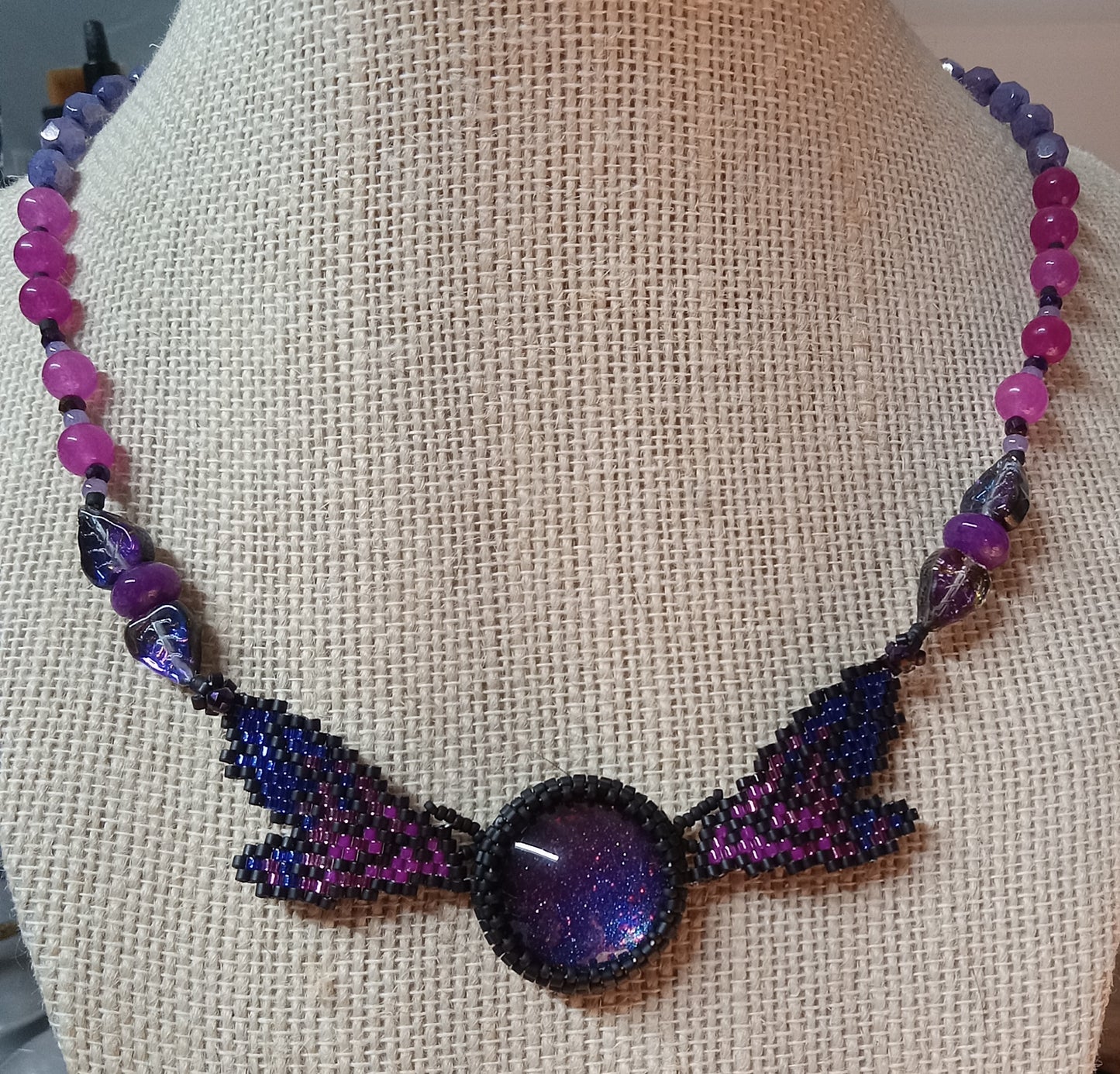 Fairy Flutter necklace (purple/hot pink)