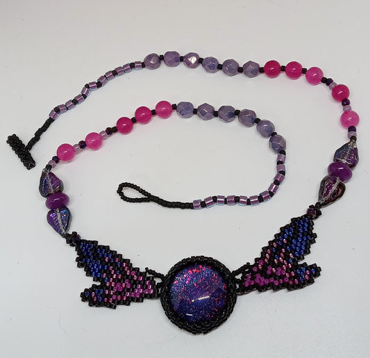 Fairy Flutter necklace (purple/hot pink)