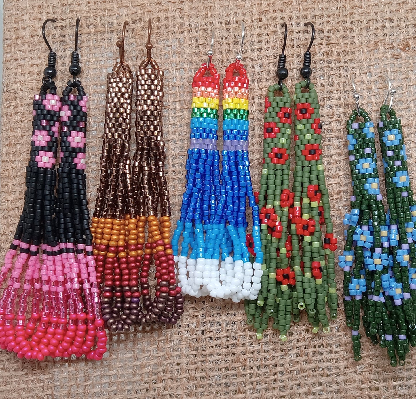 Tubular Fringe Earrings POPPIES