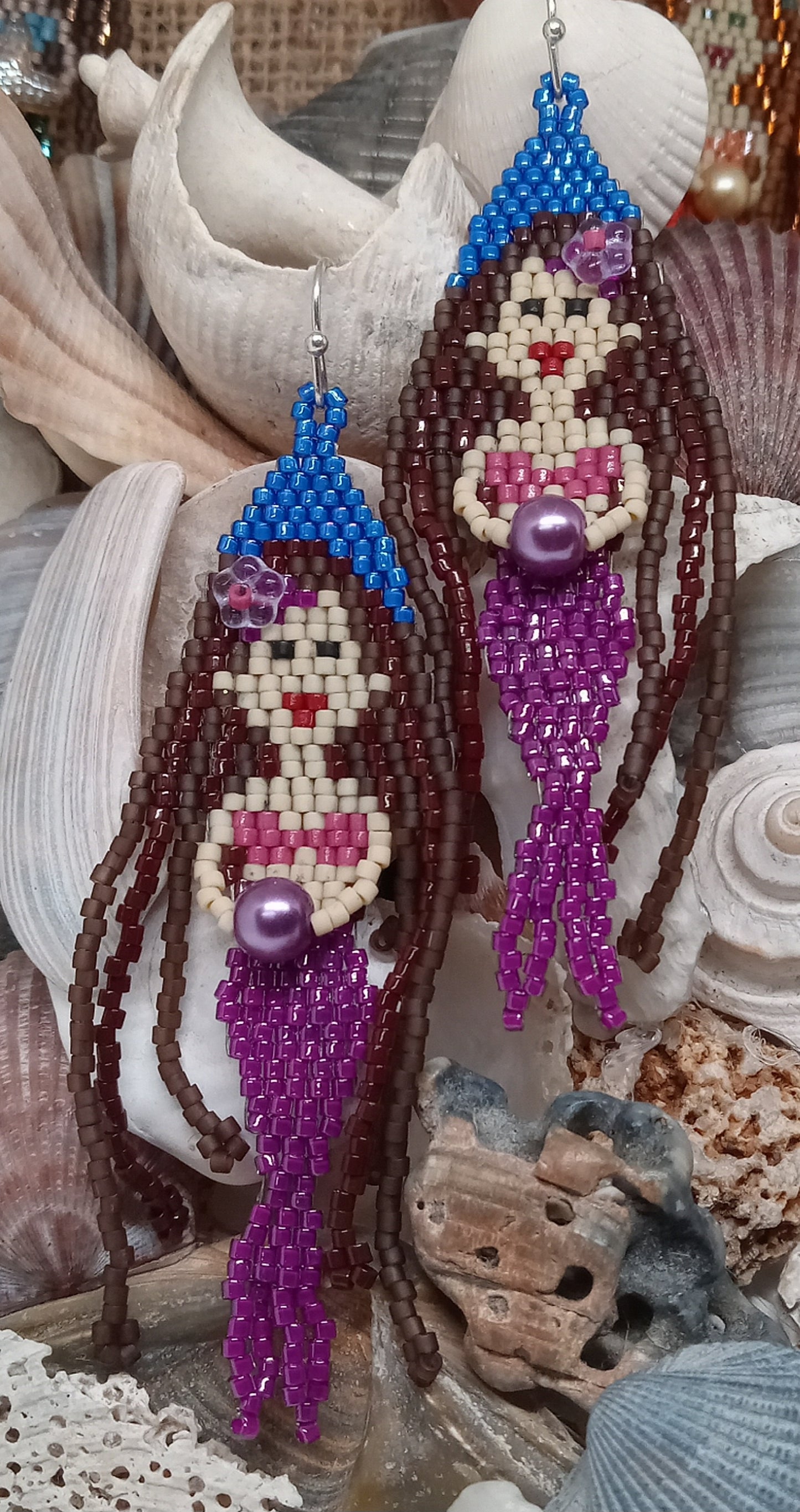 Mermaid Earrings FUSCHIA