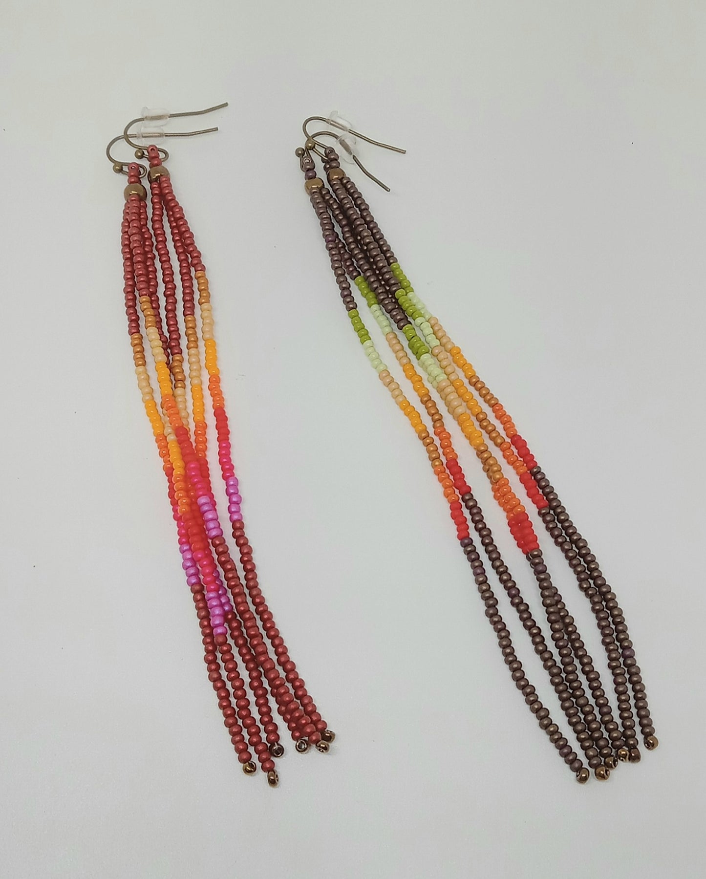 Simple long multi strand dangle earrings.