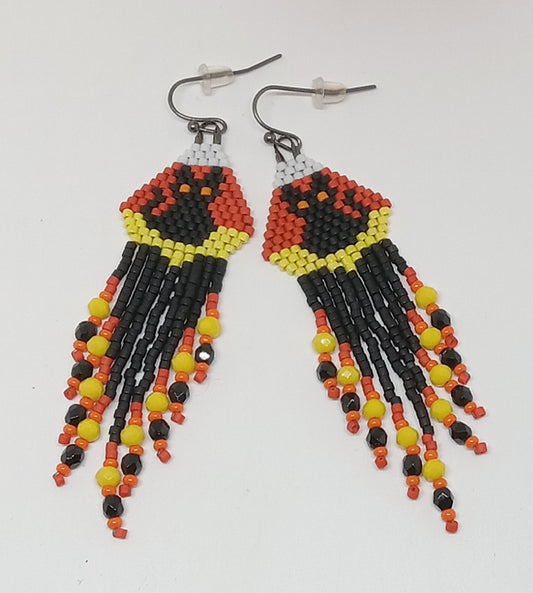 Candycorn kitties fringe earrings