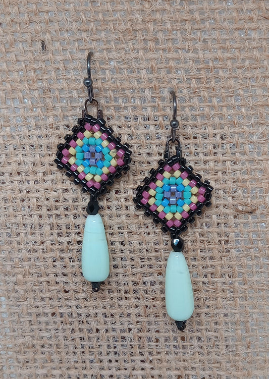 Granny Square/God's Eye earrings