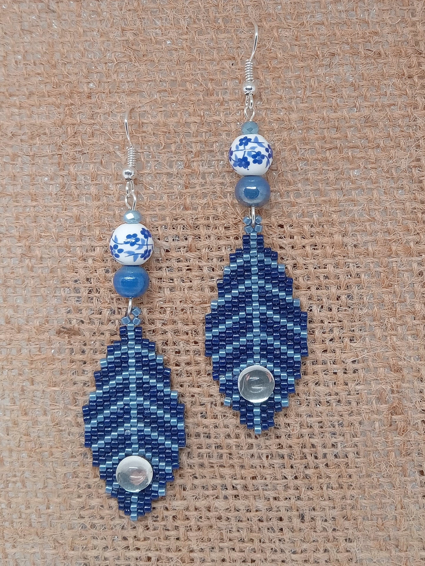 "Wedgewood" Leaf earrings