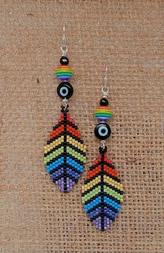 Evil Eye Rainbow earrings