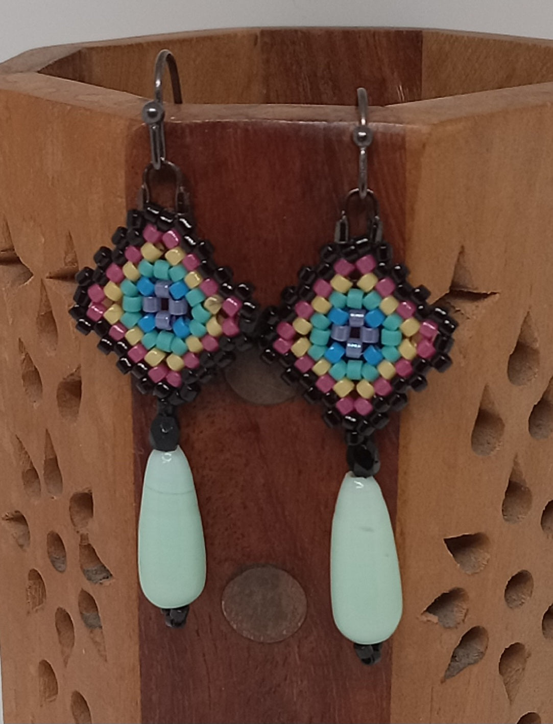 Granny Square/God's Eye earrings