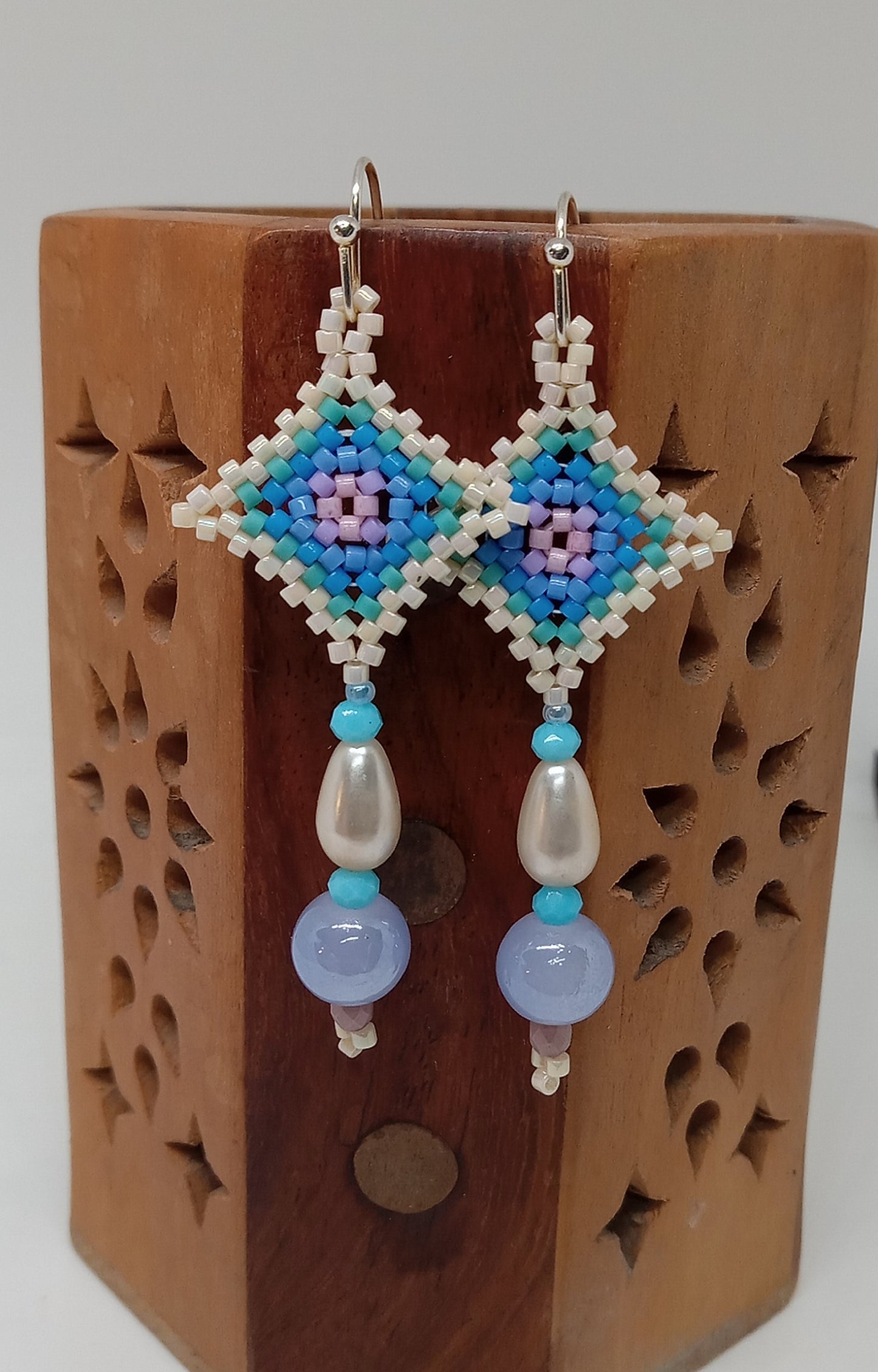 Granny Square/God's Eye earrings