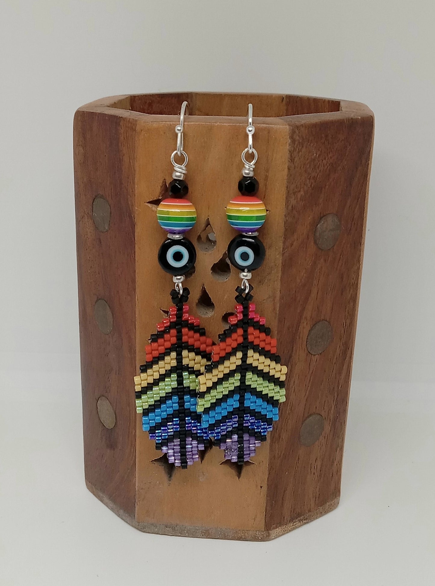 Evil Eye Rainbow earrings