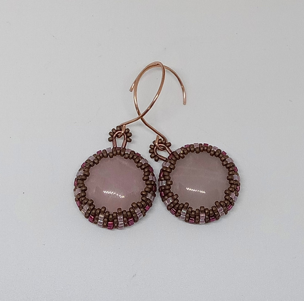 Rose Quartz beaded earrings